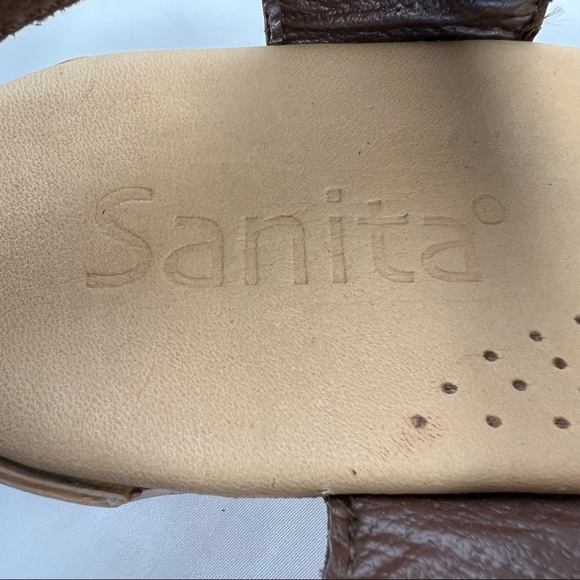 Sanita Two Tone Open Toe Clog Sandals Heels Leather Size 9 US 40 EU Buckle EUC - Picture 2 of 14